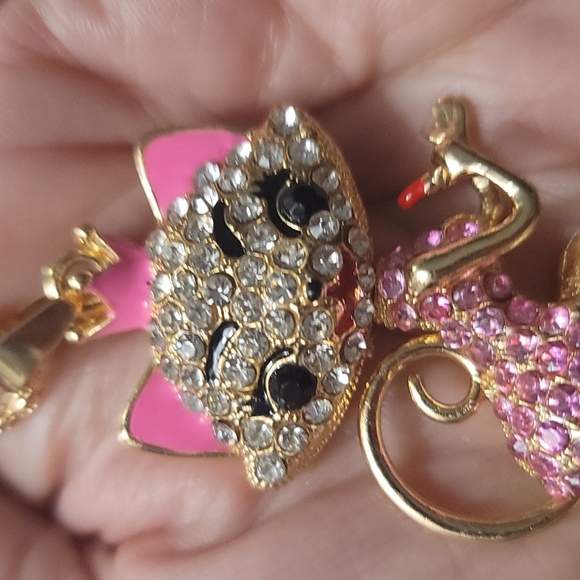 NWT SEXY KITTY CRYSTAL NECKLACE BY BETSEY JOHNSON - Picture 4 of 6